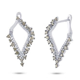 1.20ct 14k White Gold White & Champagne Diamond Earring